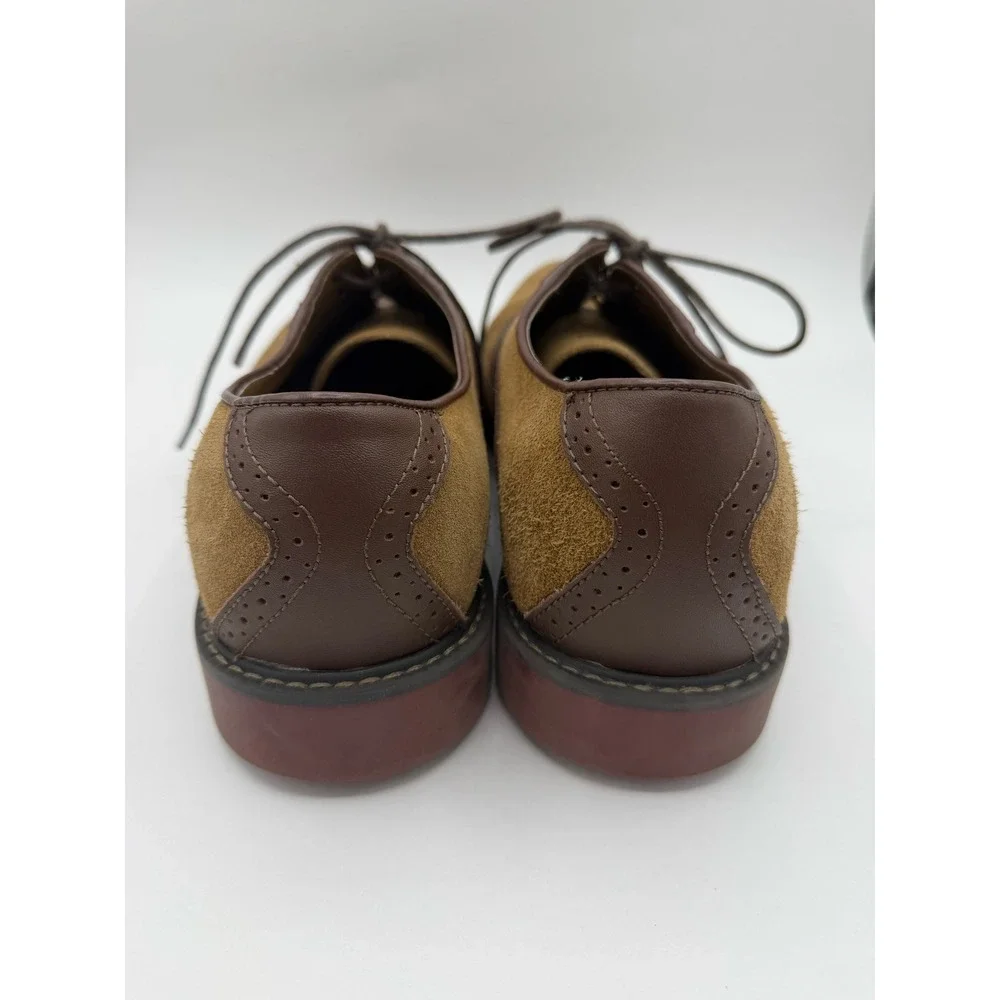 GH Bass Buchanon Mens‎ 10.5 D Saddle Shoes Tan Suede Brown Leather Oxfords